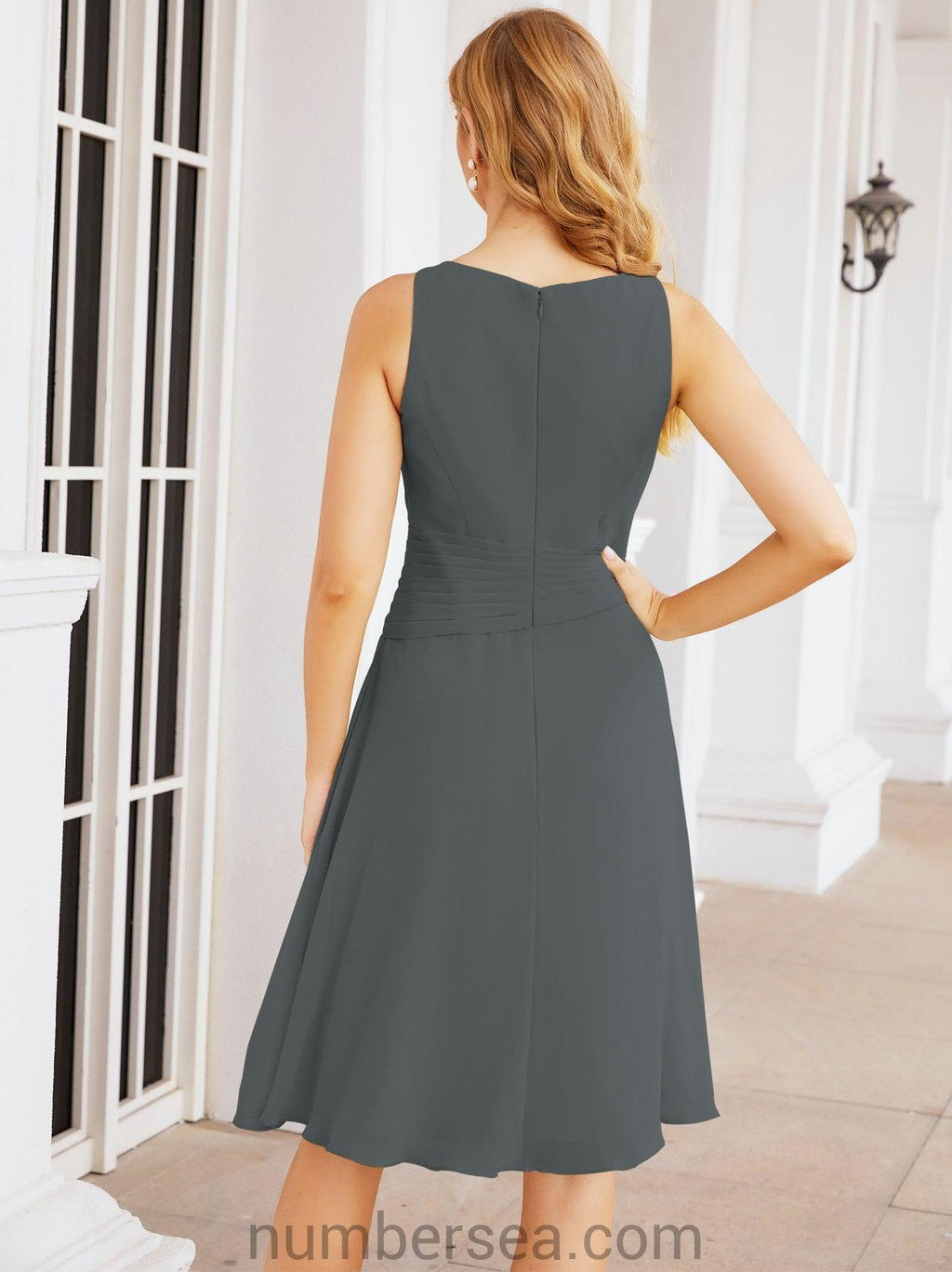 Vestidos de la madre de la novia de Sunderly, vestido de graduación, vestido plisado informal SY28065