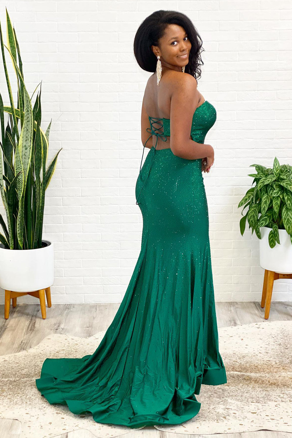 Strapless Long Prom Dress with Beading