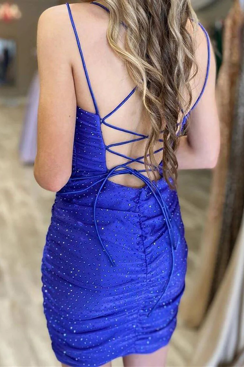 Lace Up Tight Homecoming Dress