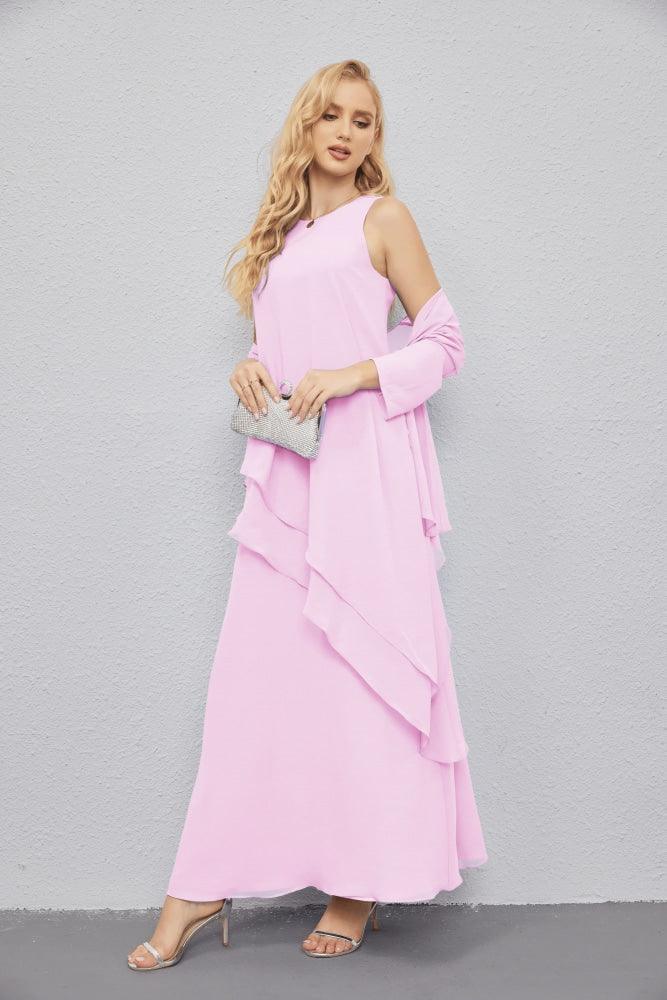Vestidos de madre de la novia con cárdigan ligero abierto al frente, vestido formal de fiesta 28081 