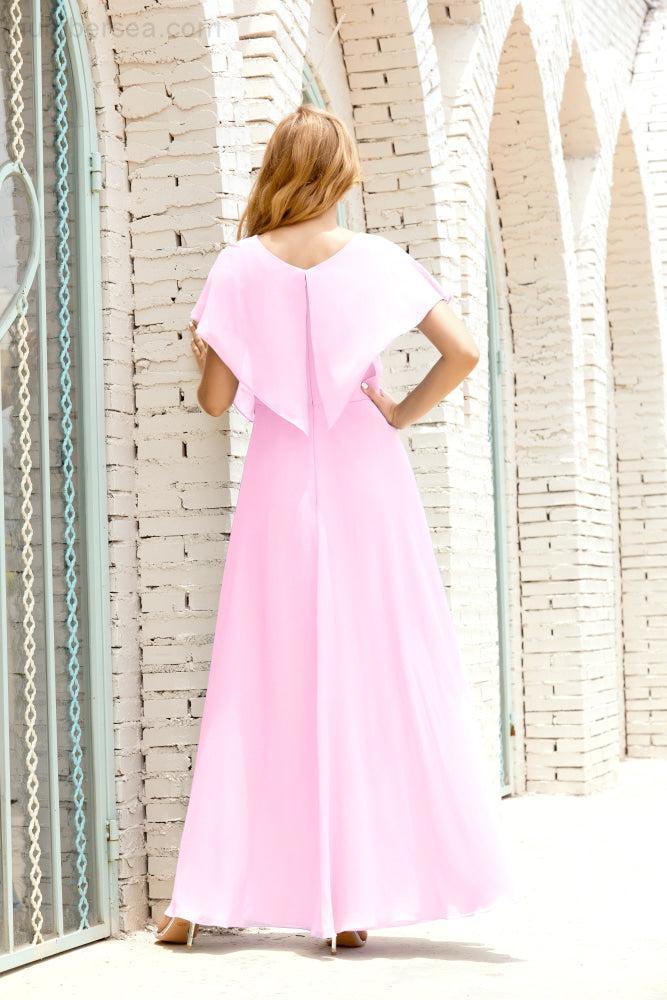 Vestido Baoleely para la madre de la novia, talla grande, escote en V, largo hasta el suelo, formal, para invitada de boda 28020