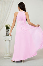 Robe de soirée formelle Baoleely en mousseline de soie, col licou, longue, sans manches, robe de demoiselle d'honneur 2802 