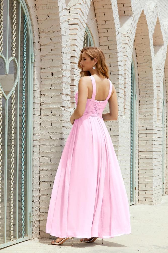 Vestidos de dama de honor con cuello halter, vestido formal de cóctel o de fiesta 28015 