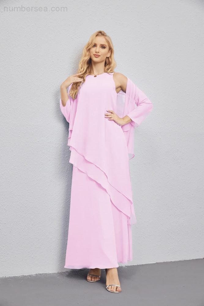 Vestidos de madre de la novia con cárdigan ligero abierto al frente, vestido formal de fiesta 28081 