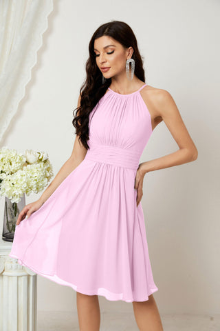 Vestidos de fiesta de bienvenida con cuello halter, vestido formal de cóctel para noche 28011 