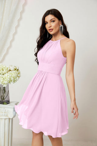 Vestidos de fiesta de bienvenida con cuello halter, vestido formal de cóctel para noche 28011 