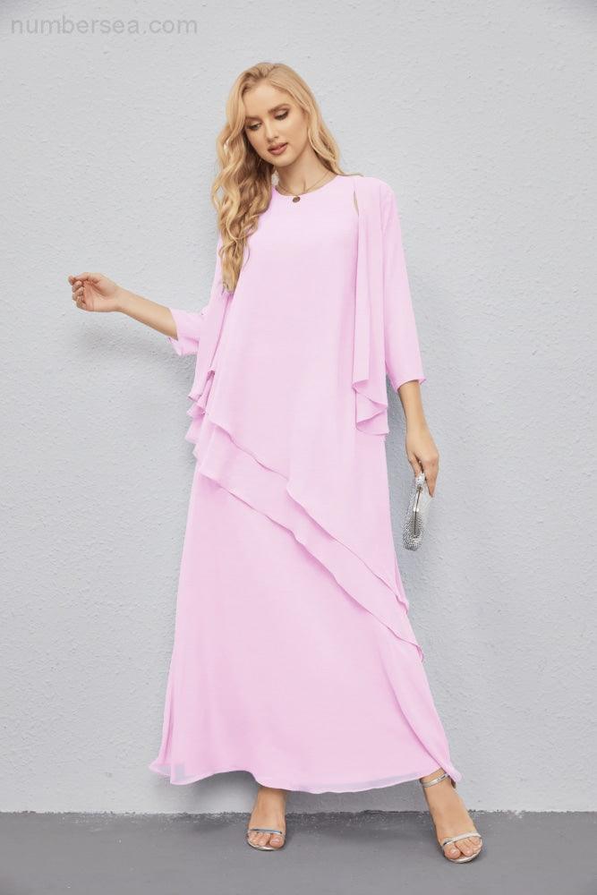 Vestidos de madre de la novia con cárdigan ligero abierto al frente, vestido formal de fiesta 28081 