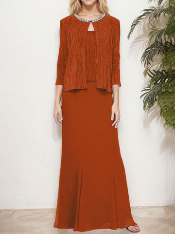 Metallic Mock Two-Piece Gown with Jacket