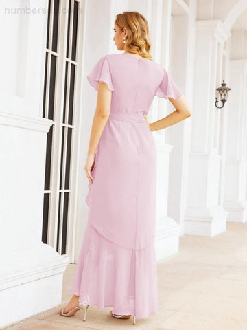 Vestidos de dama de honor Baoleely con volantes, estilo sirena, para fiestas formales, vestidos de noche, bailes de graduación y vestidos de violín 28042