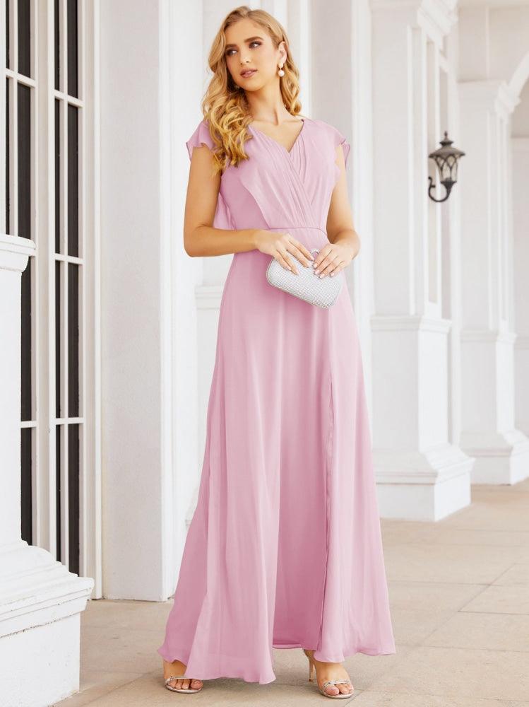 Robe de demoiselle d'honneur Sunnderly, robe de bal formelle à cape, robe dos nu pour la mère de la mariée SY28058 