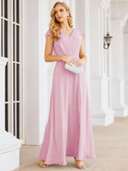 Robe de demoiselle d'honneur Sunnderly, robe de bal formelle à cape, robe dos nu pour la mère de la mariée SY28058 