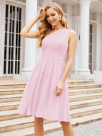 Robe de bal courte plissée asymétrique, robe de soirée formelle 28046 