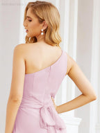 Baoleely One Shoulder Bridesmaid Dresses Long Formal Prom Gowns 28048