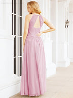 Baoleely Sleeveless Bridesmaid Dresses Long Prom Gown Zipper with Keyhole Back 28056