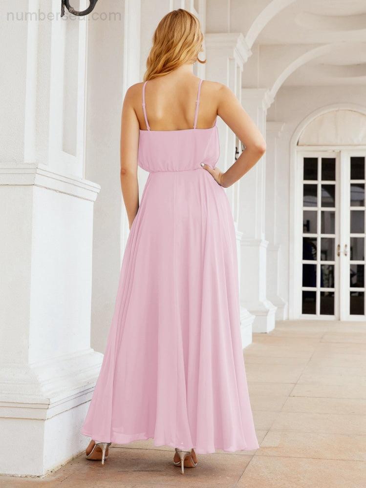 Baoleely  Halter Long Bridesmaid Dresses Formal A line Juniors Dress 28029