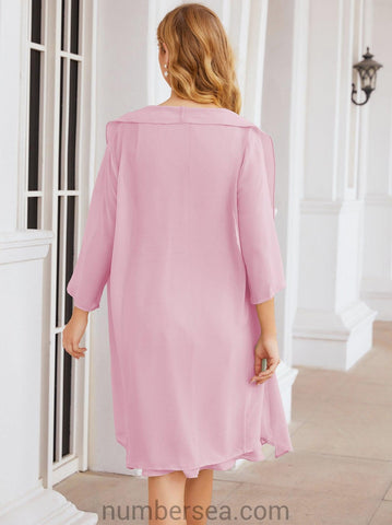 Vestidos de la madre de la novia de Sunderly, vestido de graduación, vestido plisado informal SY28065