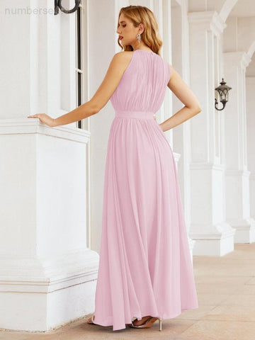 Baoleely Halter Bridesmaid Dress Empire Waist Formal Evening Prom Gown for Mother of The Bride 28030