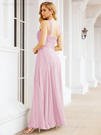 Baoleely Crisscross Halter Bridesmaid Dresses for Party Wedding Evening Prom Maxi Ball Gowns 28053