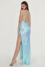 Robe de bal à paillettes avec franges