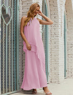 Vestido largo de gasa de talla grande para la madre de la novia, vestido de gala para dama de honor, vestido de graduación SY28019