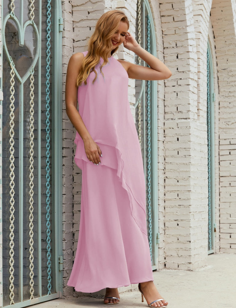 Vestido largo de gasa de talla grande para la madre de la novia, vestido de gala para dama de honor, vestido de graduación SY28019