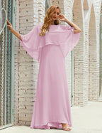 Vestido de dama de honor Sunderly para mujer, manga larga, cuello en V, de gasa, vestido formal de fiesta de boda SY28018