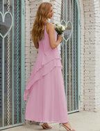 Vestido largo de gasa de talla grande para la madre de la novia, vestido de gala para dama de honor, vestido de graduación SY28019