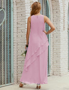Vestido largo de gasa de talla grande para la madre de la novia, vestido de gala para dama de honor, vestido de graduación SY28019