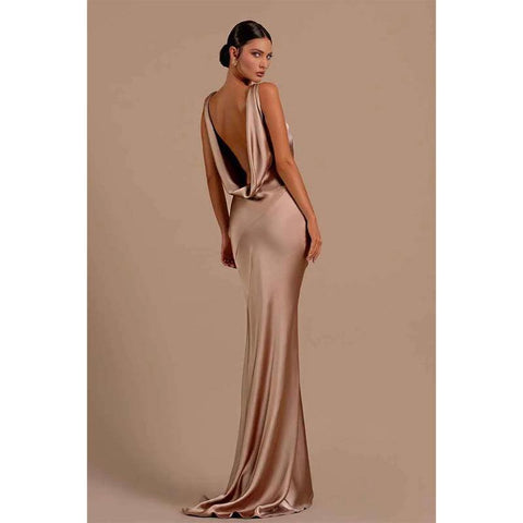 Baoleely Sexy Deep V Neck Backless Mermaid Long Formal Evening Dress