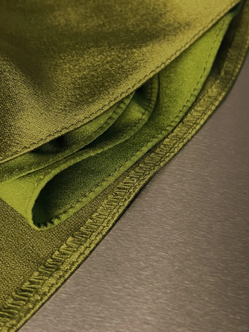 Classy Olive Green Satin Off The Shoulder Slit Prom Dress Slit Mermaid Evening Dress Y8650