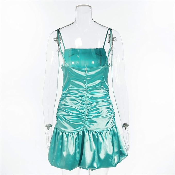 Nouvelle jupe moulante vert menthe, jupe plissée sexy, robe courte en satin plissé taille haute, robe de bal Y1903