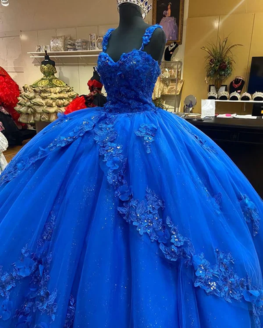 Impresionante vestido de princesa azul real, vestido de gala azul real para quinceañera Y825