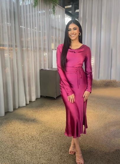 Robe longue et sobre pour invitée à un mariage, robe de soirée tendance Y4519