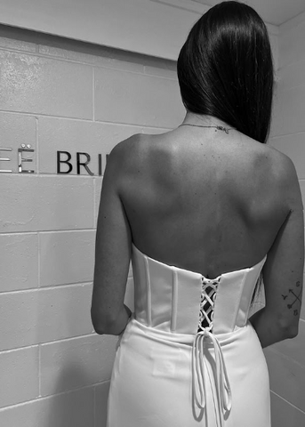 Classy White Strapless Slit Mermaid Evening Dress Long Prom Dress Y8417