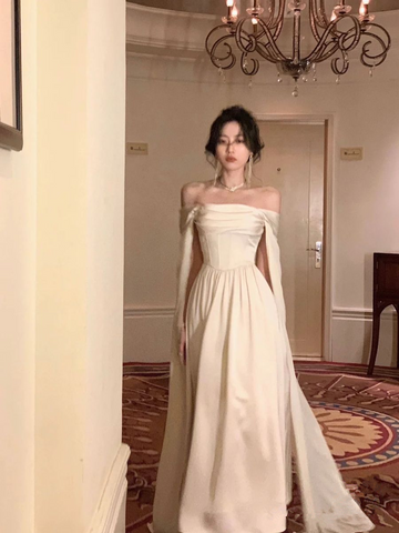 Vestido de noche blanco para mujer, elegante, de moda, para fiestas y eventos nocturnos, modelo Y4457