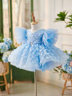 Vestido de tul hasta la rodilla para fiesta de cumpleaños de niña 