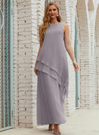 Vestido largo de gasa de talla grande para la madre de la novia, vestido de gala para dama de honor, vestido de graduación SY28019