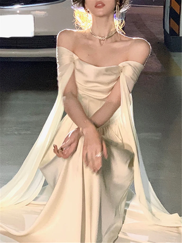 Vestido de noche blanco para mujer, elegante, de moda, para fiestas y eventos nocturnos, modelo Y4457