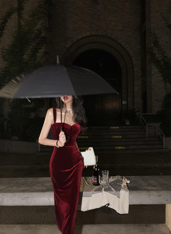 Nouvelle robe d'été vintage sans manches en velours pour femme, bretelles spaghetti, robe moulante sexy, robe de soirée élégante Y1654