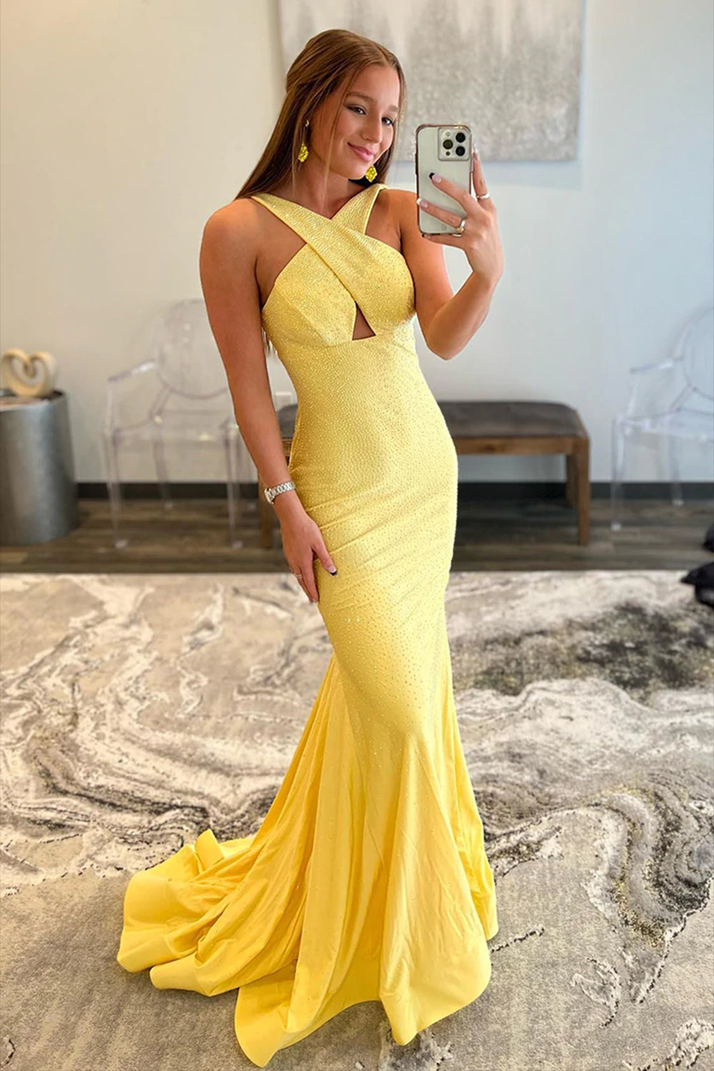 Robe de bal sirène dos nu