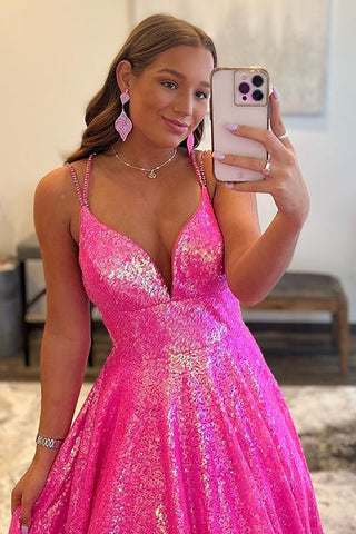 Robe de bal longue à paillettes