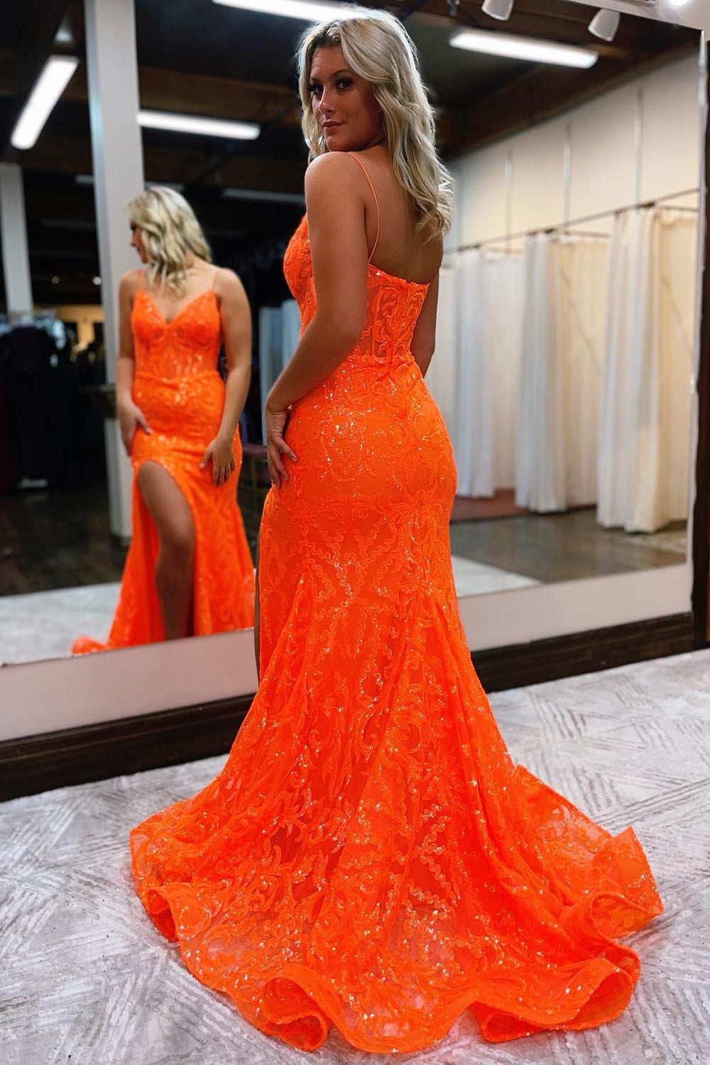 Spaghetti Straps Mermaid Prom Dress