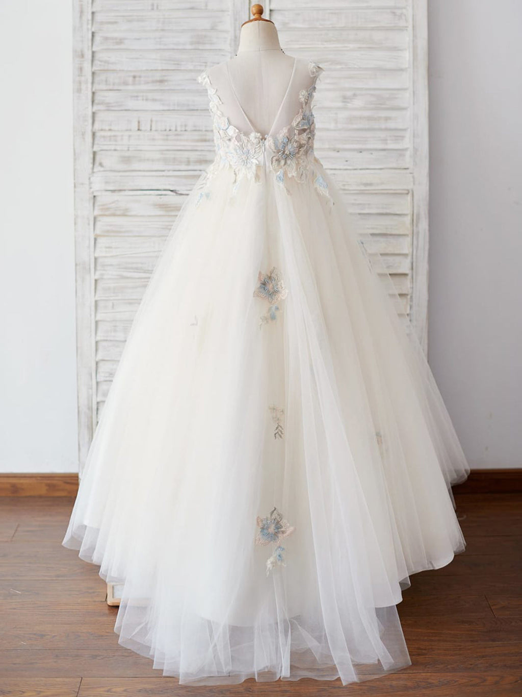 Vestido de princesa/vestido de niña de las flores de encaje y tul 