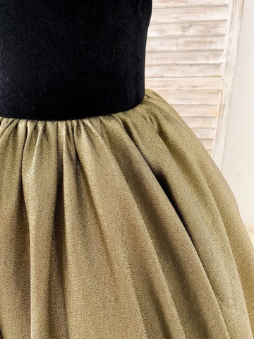 Vestido de gala/princesa de terciopelo jacquard con cola de barrido negro (2003227667) 