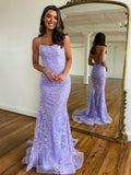 Vestido de fiesta de encaje con escote sirena