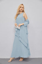 Vestidos de madre de la novia con cárdigan ligero abierto al frente, vestido formal de fiesta 28081 