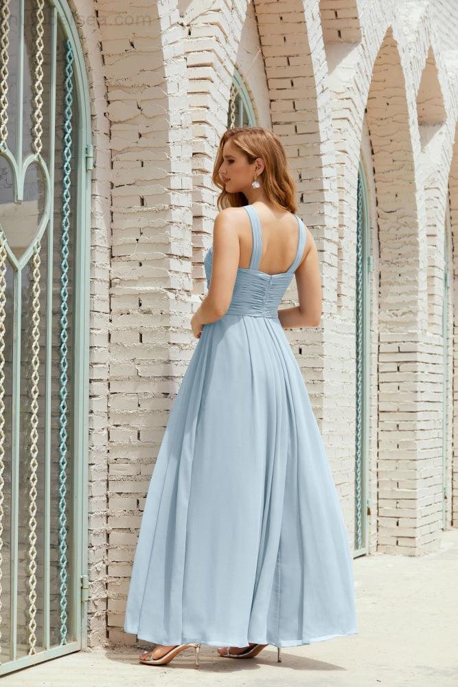 Vestidos de dama de honor con cuello halter, vestido formal de cóctel o de fiesta 28015 