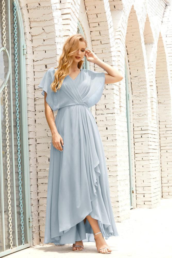Vestido Baoleely para la madre de la novia, talla grande, escote en V, largo hasta el suelo, formal, para invitada de boda 28020
