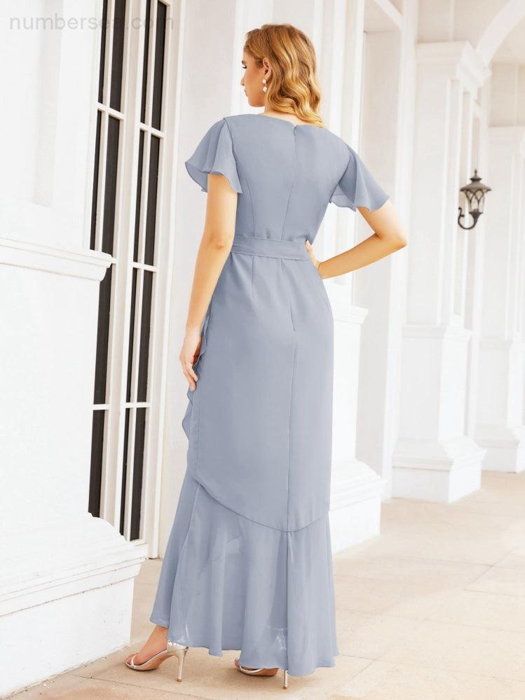 Baoleely Ruffled Bridesmaid Dresses Mermaid Formal Violin Evening Party Prom Gowns 28042