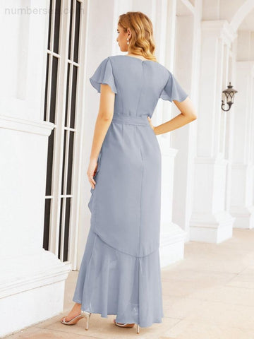 Vestidos de dama de honor Baoleely con volantes, estilo sirena, para fiestas formales, vestidos de noche, bailes de graduación y vestidos de violín 28042